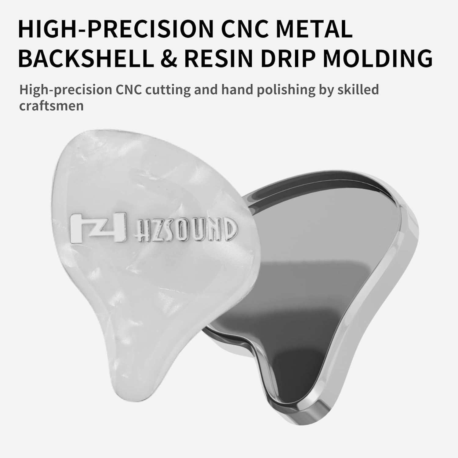 HZSOUND White Snow In-Ear Monitor Earbuds, 10Mm LCP+PU Driver, Hifi IEM Cable Earbuds with Detachable 2Pin Cable, Noise Isolation for Music, Gaming, Phone Calls, Show Stage (No Microphone)