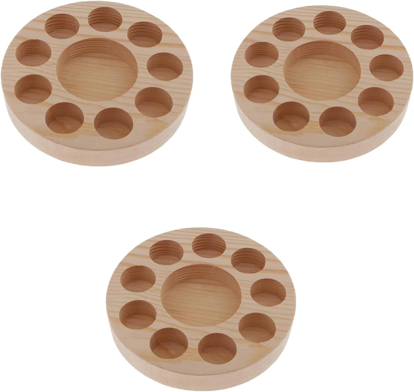 AMZTEMU 3 Packs Essential Oil Holder, Wooden Essential Oil Kit, Essential Oil Storage Organizer Travel Display, Holds 10 Bottles 5 Ml, 10 Ml Sizes - 5 image number 1