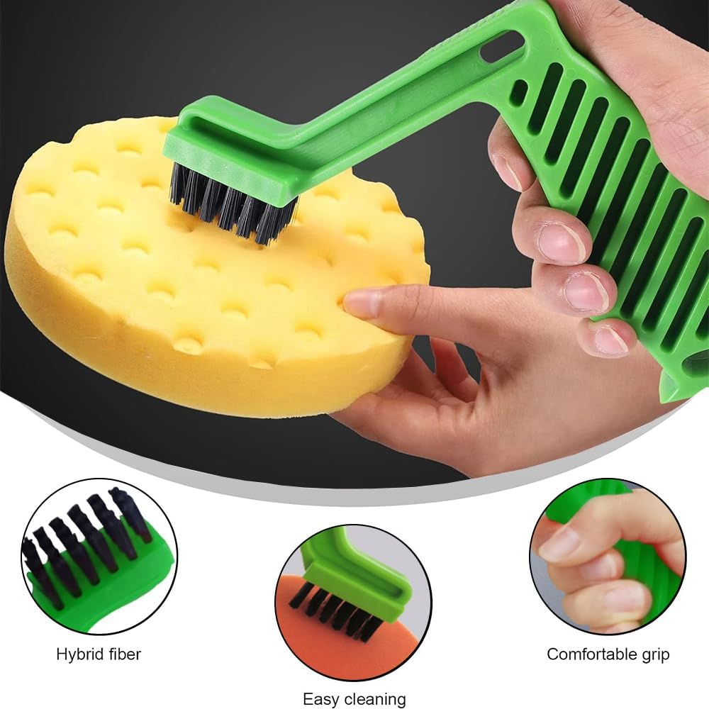 2 Pcs Polishing Pad Conditioning Brush,Polishing Pad Cleaner,Polishing and Buffing Pad Cleaning Spur Tool,Polishing Spur Tool Set,Car Buffing Pad Professional Cleaning Tool,Green image number 4