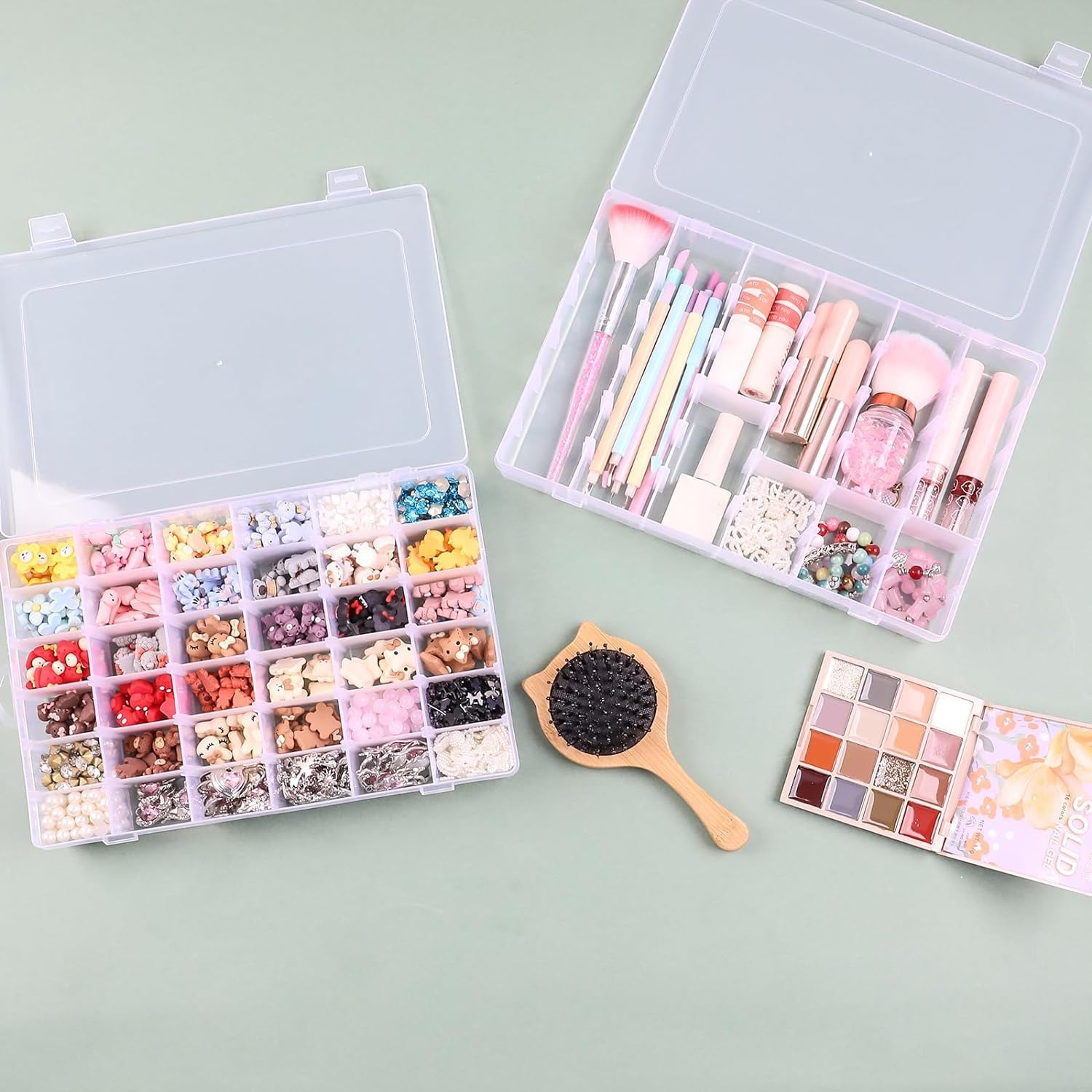 3 Pack 36-Grid Clear Plastic Storage Box Organizer with Adjustable Dividers, Craft Storage Container for Beads, Nail Art, DIY, Jewelry, Fishing Tackle and Small Parts image number 6