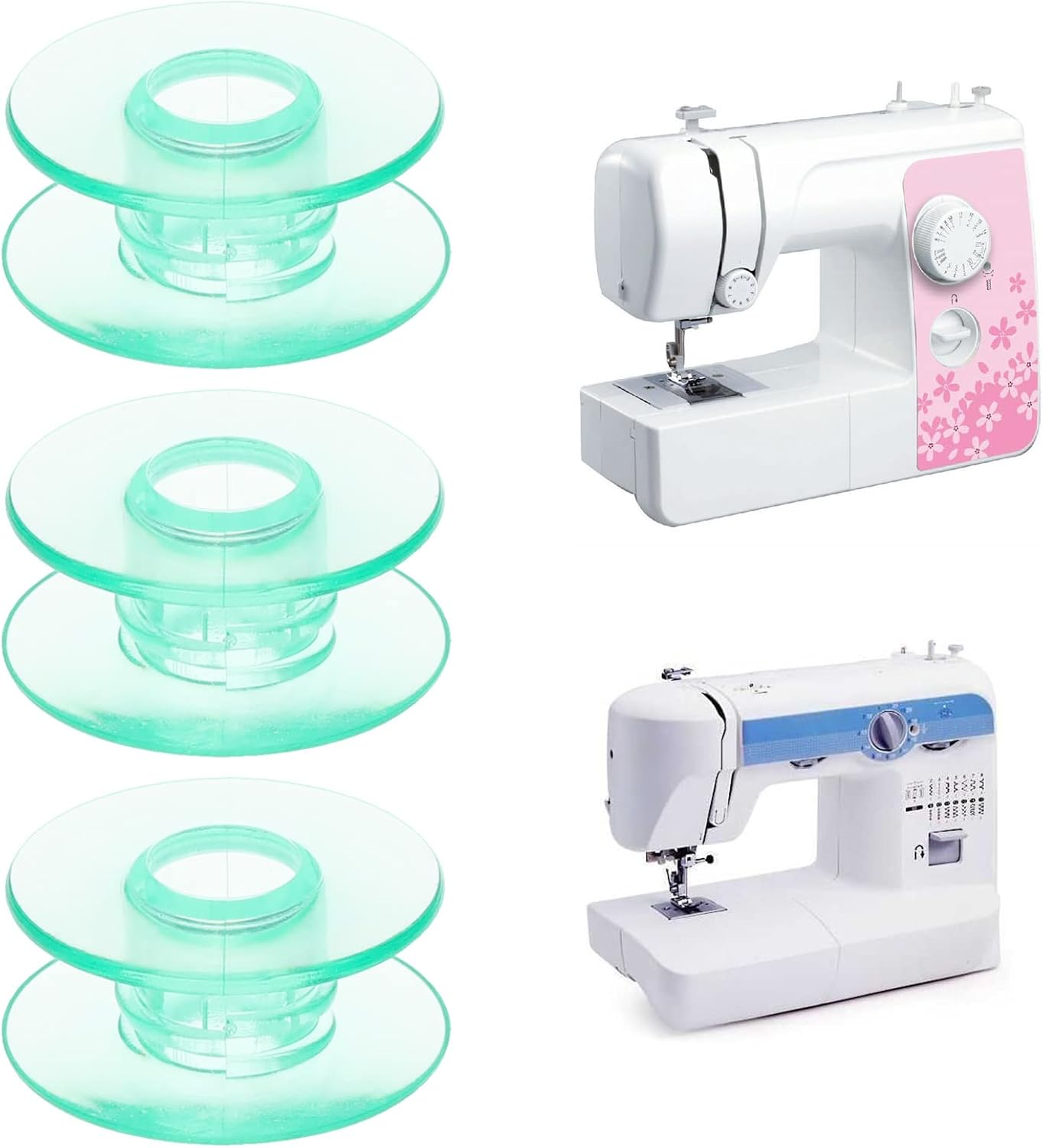 VGOL 20Pcs Bobbins Compatible with Husqvarna Viking Groups 5/6/ 7 Household Industrial Multifunctional Sewing Machine Green Bobbins image number 2