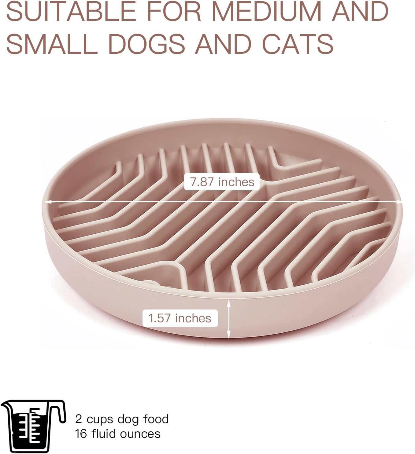 Slow Feeder Dog Bowls, Puzzle Silicone Dog Feeding Bowls with Suction Cups, Anti-Choking, Non-Slip Design, Reduces Boredom, Anxiety, Ideal for Medium to Small Dogs & Cats - XAQMHSW (Pink) image number 5