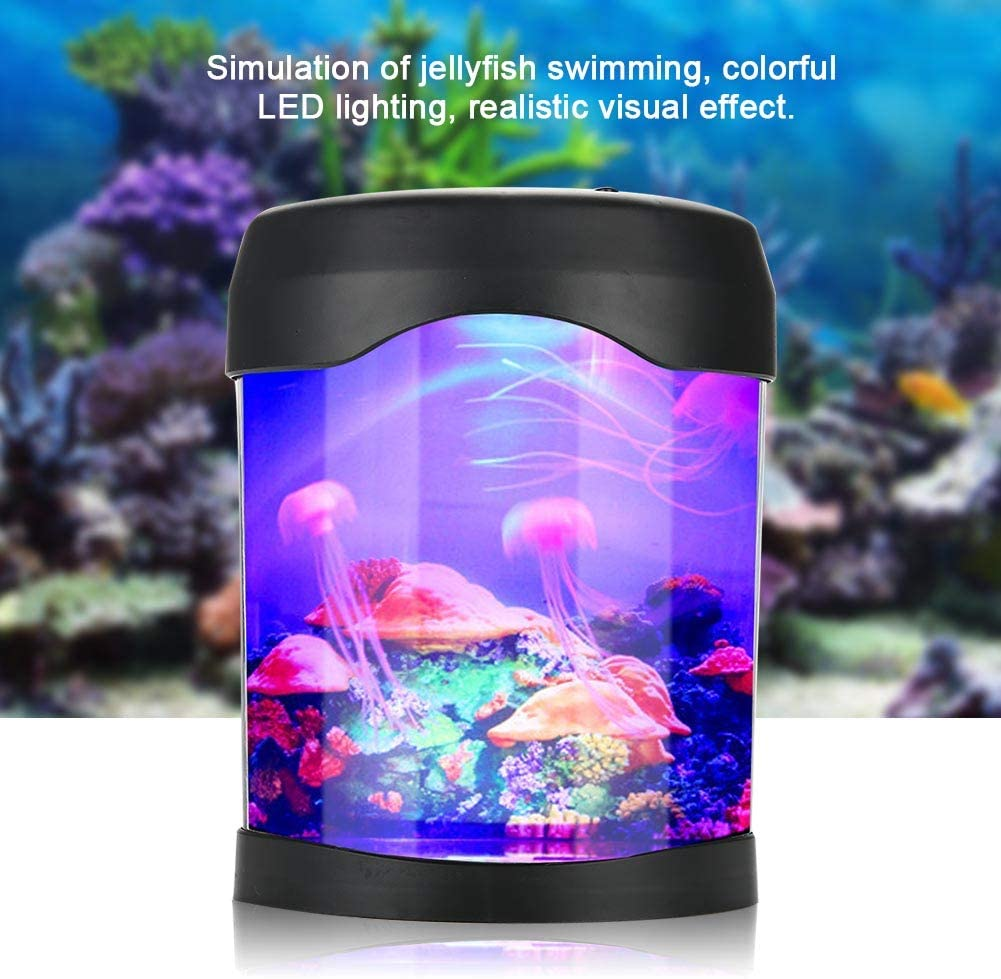 Gift Mini Fish Tank, Desk Aquarium, for Office Desk Bedroom Bar Home image number 6