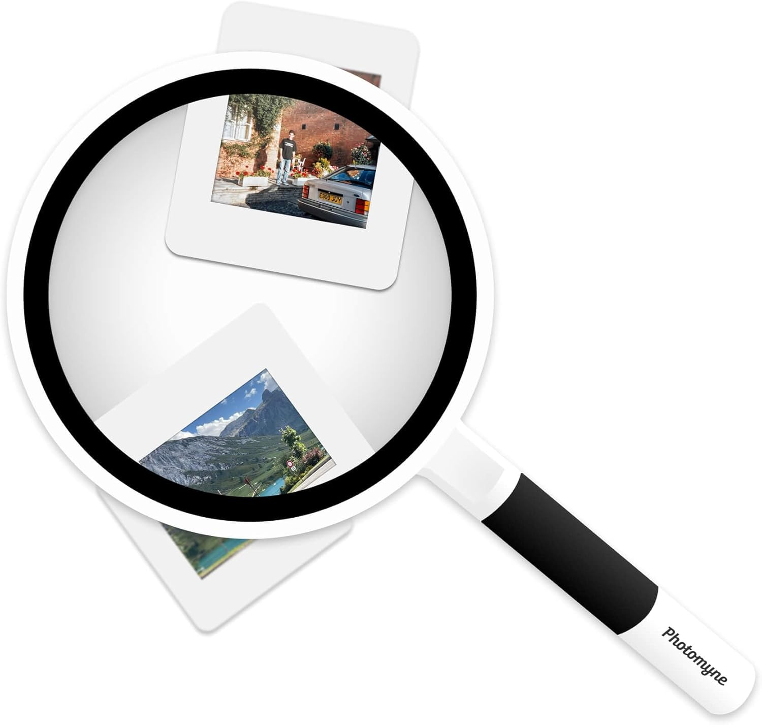Photomyne Magnifying Glass, 3X Magnification, Perfect for Seeing Small Objects, Photos, Reading, Shatterproof Design, Crystal Clear Acrylic Glass, Portable, Comfort Grip Handle, Kids and Adults image number 3