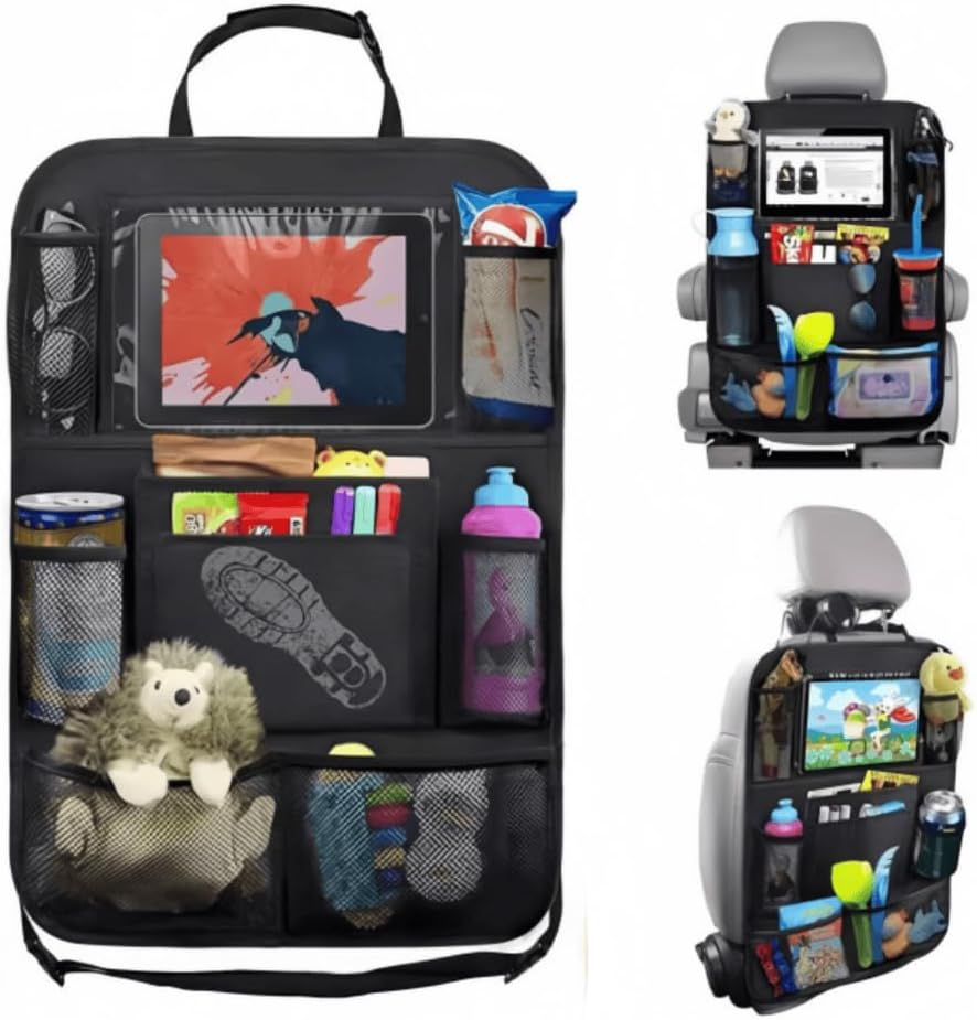 1 Pcs Car Organizer Back Seat, Car Backseat Organizer with 9 Storage Pockets, Back Seat Organizer for Kids Toddlers Car Seats, Travel Accessories(Black) image number 3