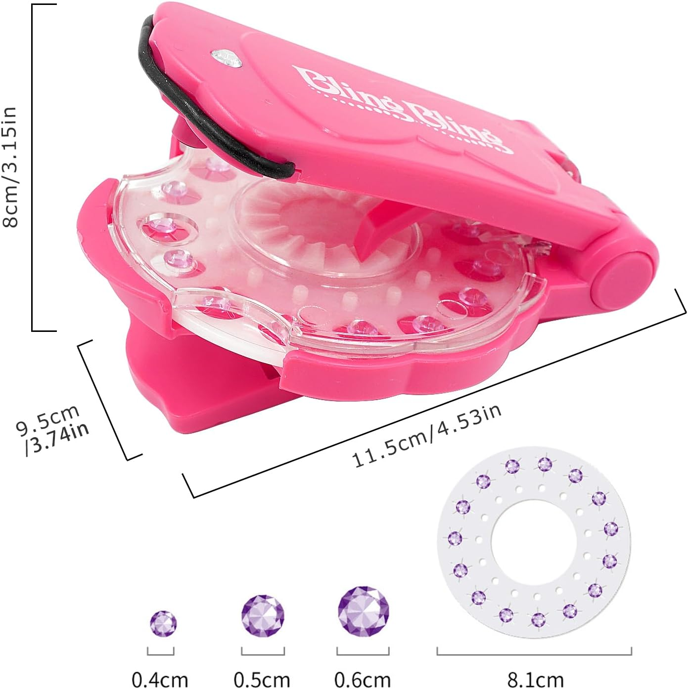 Hair Gem Stamper Bedazzler Deluxe Set with 180 Bling Decoration Ultimate Styling Tool, Rhinestones Diamonds Jewels for Fashion (180GMS) image number 6