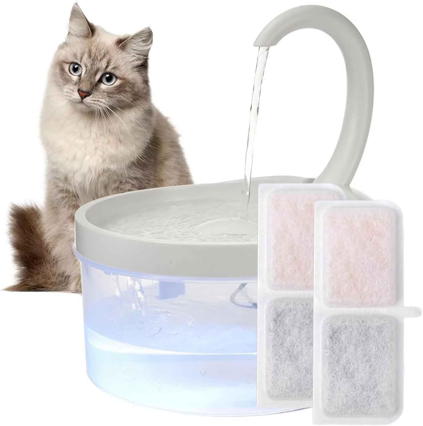 Pack of 10 Cat Fountain Filter for Cat Fountain, Filter Cat Fountain Drinking Fountain for Cat, Drinking Fountain Cat Replacement Filter, Drinking Fountain Filter with Resin Activated Carbon