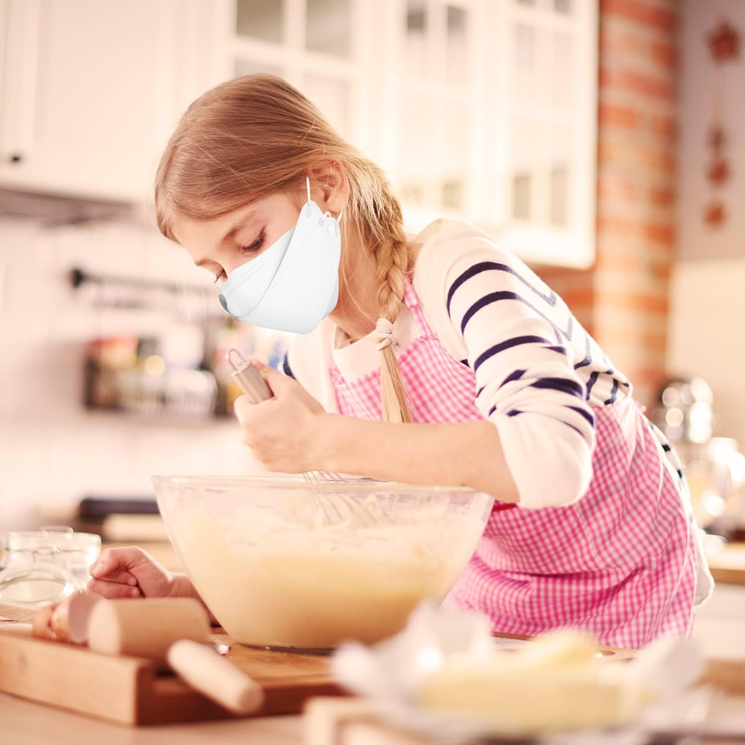 [10 Packs] KF94 KIDS Face Mask Made in Korea Respirator Protective Disposable Dust Covers (Children, Youth) Clean Top 크린탑 Individual Package (White) image number 4