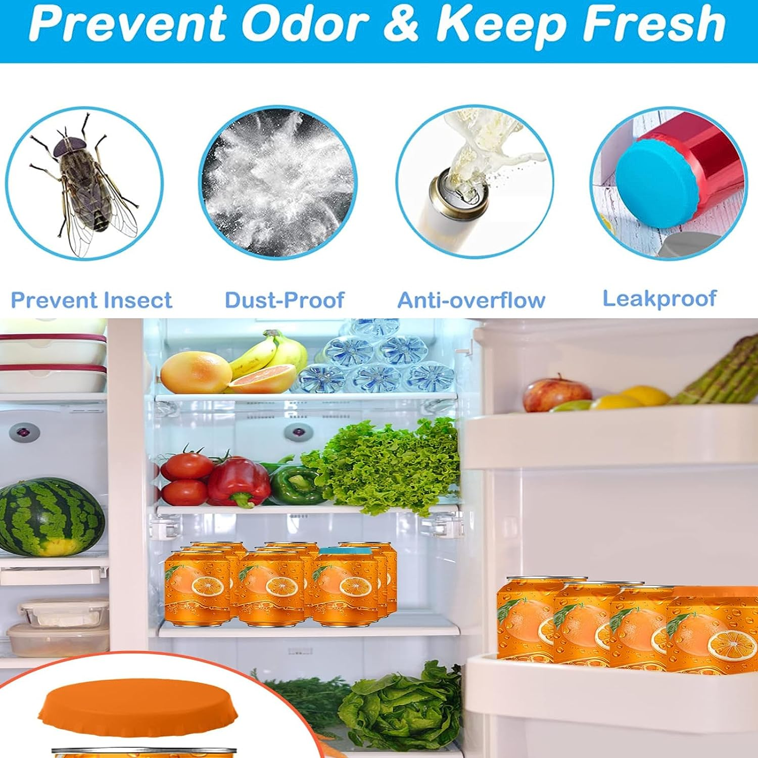 4 PCS Silicone Beverage Can Lids, Leak-Proof & Dust-Resistant Can Covers, Multi-Coloured Drinks Can Protection, Finegood Reusable Silicone Can Lids for Drinks Bottle Caps for Beer, Wine, Soda