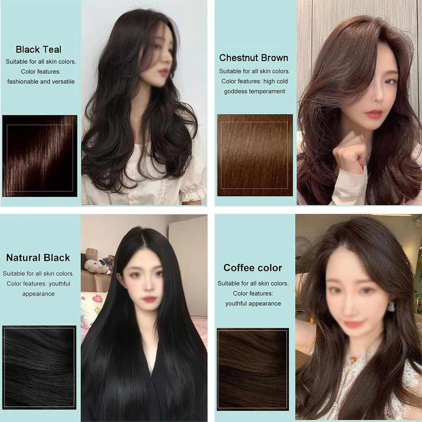 Satywig Hair Color,Plant Extract Non-Damage Hair Dye Cream,Plant Hair Dye,Multi-Plant Hair Dye Cream,Fruit Plant Hair Dye Shampoo,Plant Hair Color Cream,Dye Hair Shampoo for All Hair (Chestnut Brown) - Chestnut Brown image number 6