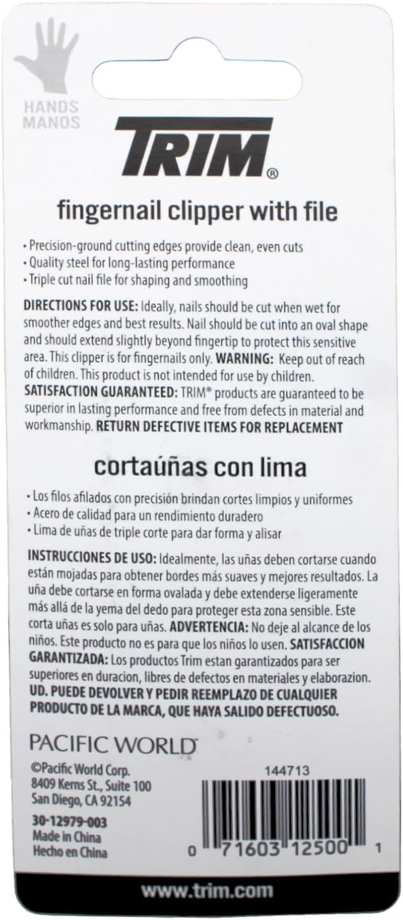 Trim Nail Care Fingernail Clipper (3 Pack) (Bundle) image number 1