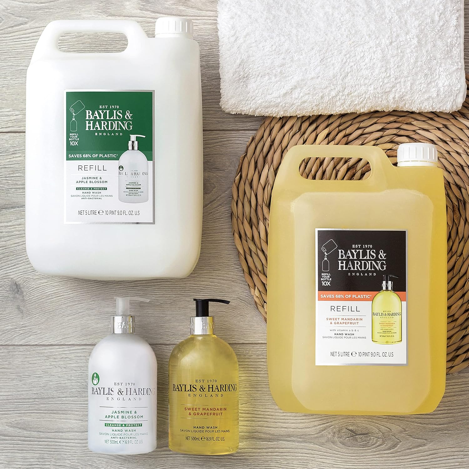 Baylis & Harding Sweet Mandarin and Grapefruit Hand Wash 2 Litre Refill (Pack of 3 - Total 6 Litres) - Vegan Friendly image number 3