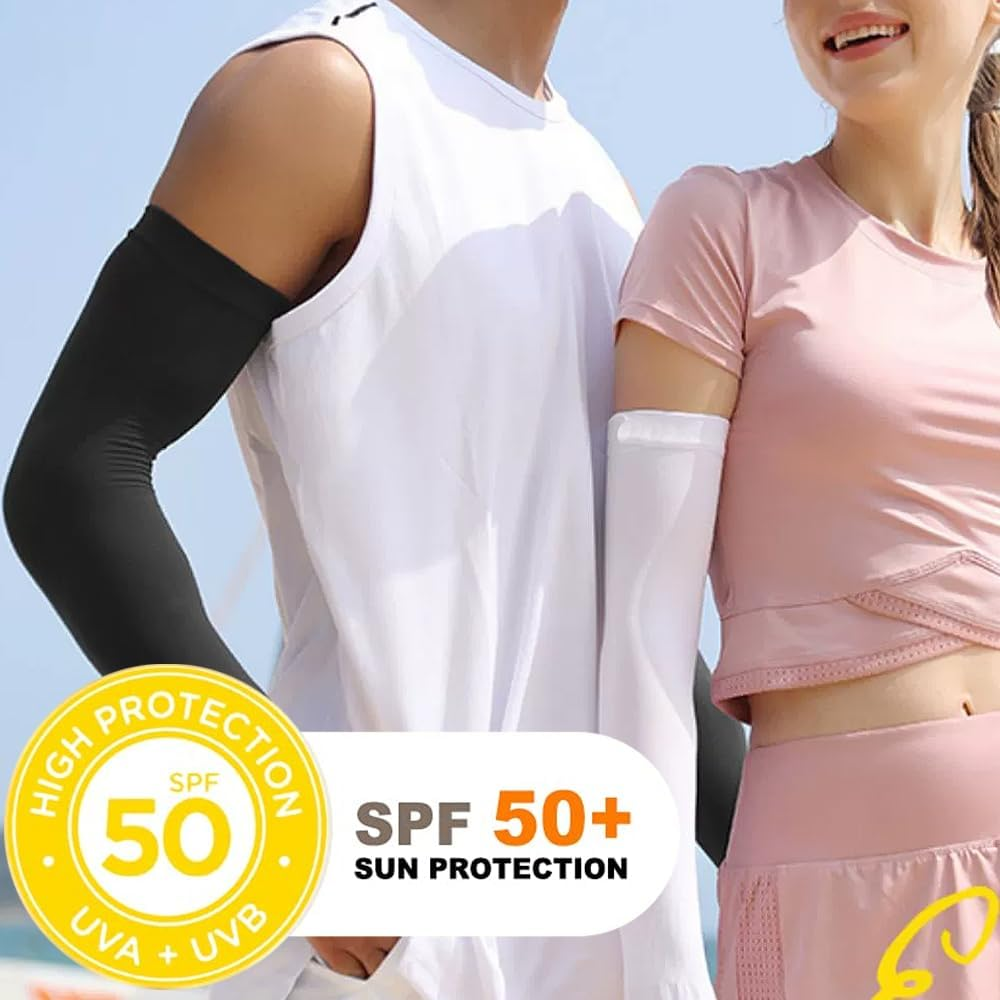 Arm Sleeves for Women Men Youth|Upf 50 Arm Warmers UV Sun Protection Arm Cooling Sleeves, H HOME-MART One Size Sun Protection Arm Sleeve Cover Tattoo image number 5