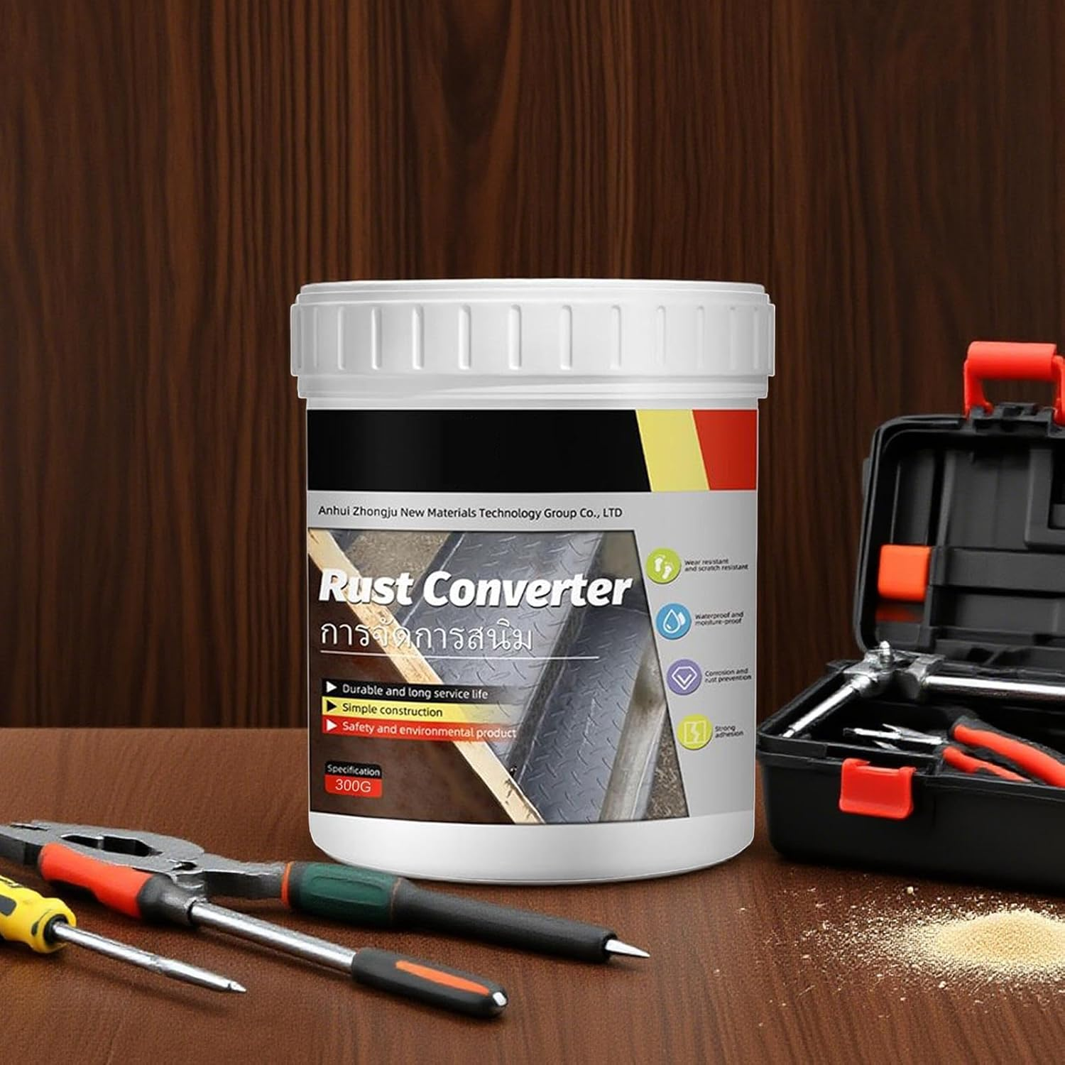 Rust Converter for Metal | 300G Rust Converter Paint for Metal | Protective Dissolver Primer Coating Automotive Vehicles Grills Boat Chassis Truck Bolts Car image number 1