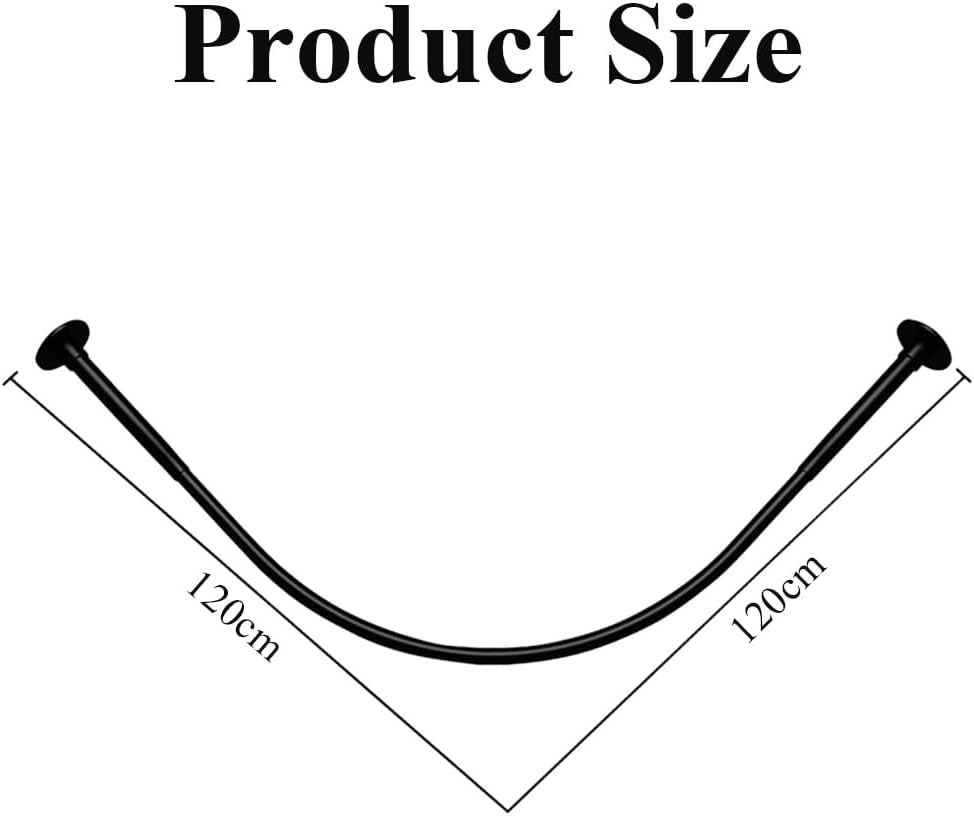 Shower Curtain Rod,Tension Curtain Rod,Heavy Duty Shower Rods,Stainless Steel Corner Curtain Rod,For Bathroom,For Shower,L Shape,Can Be Punched or Not,Two Installation Methods image number 2