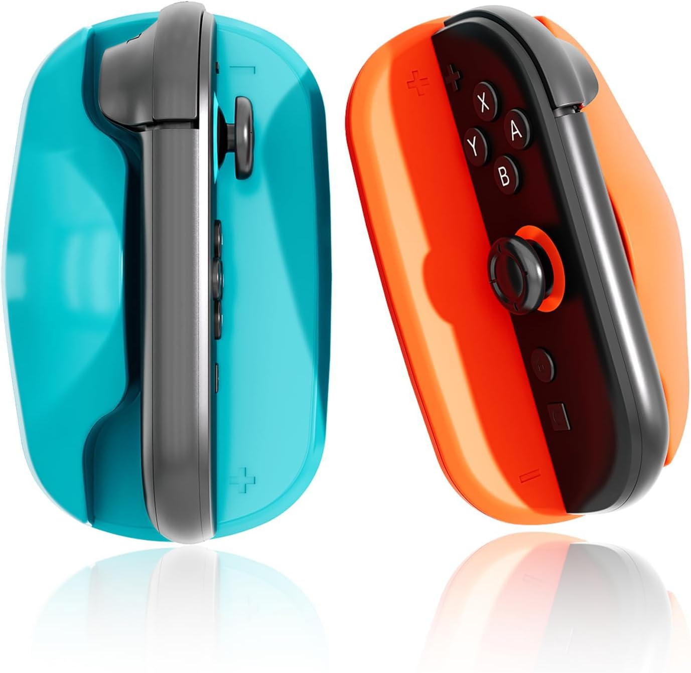 2 Pack Ergonomic FPS Mouse Grip for Nintendo Switch 2 Joy-Con &ndash; Precision Aim & Stable Control for Shooter Games &ndash; Left & Right Hand Grip Set for Enhanced Targeting, Blue&Orange image number 1
