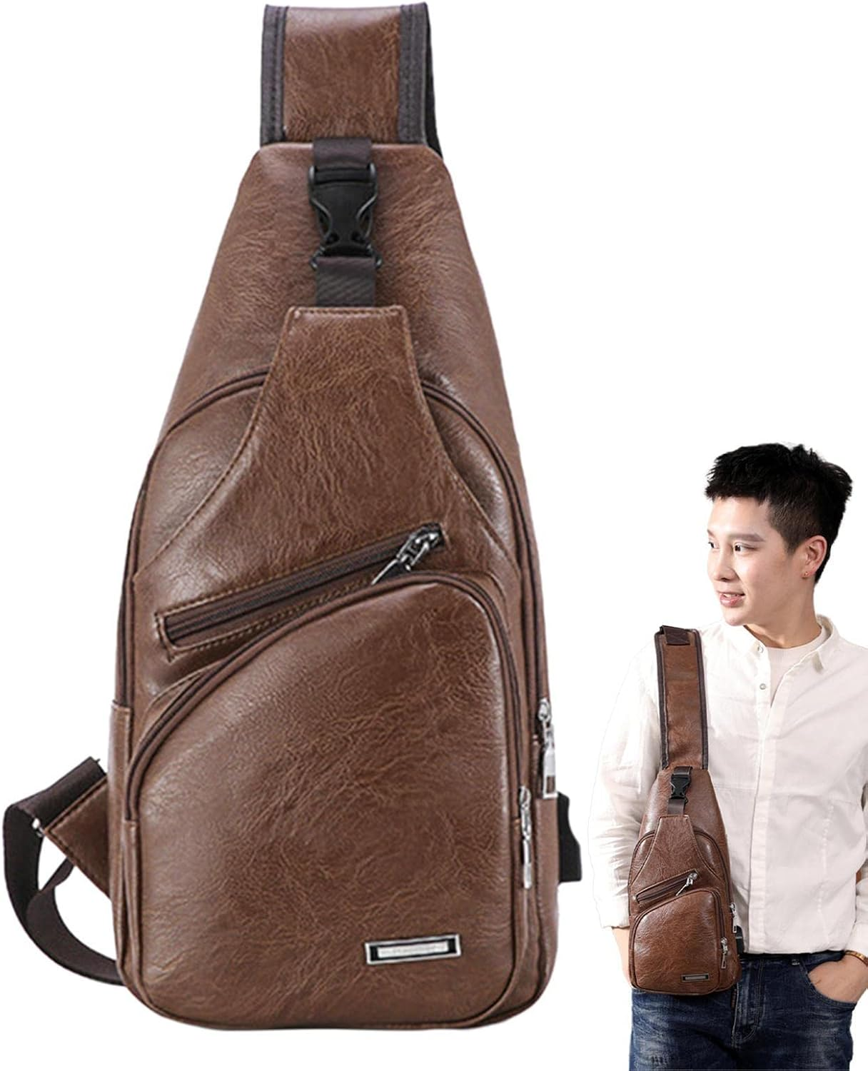 Men Sling Bags Waterproof - Sash Bags | Sling Bag Anti-Thief Personal Pocket Bag, Lightweight Chest Shoulder Backpack for Travel