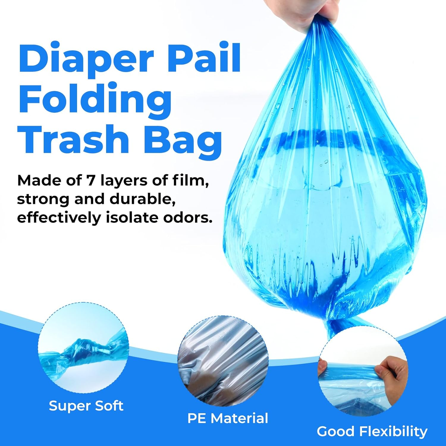 6Pcs Nappy Bin Refill, Diaper Refill Liners, 4.5M Nappy Bag, Nappy Disposal Bags, Diaper Bin Pail Disposal Bags, Compatible Diaper Pail Refill Bag
