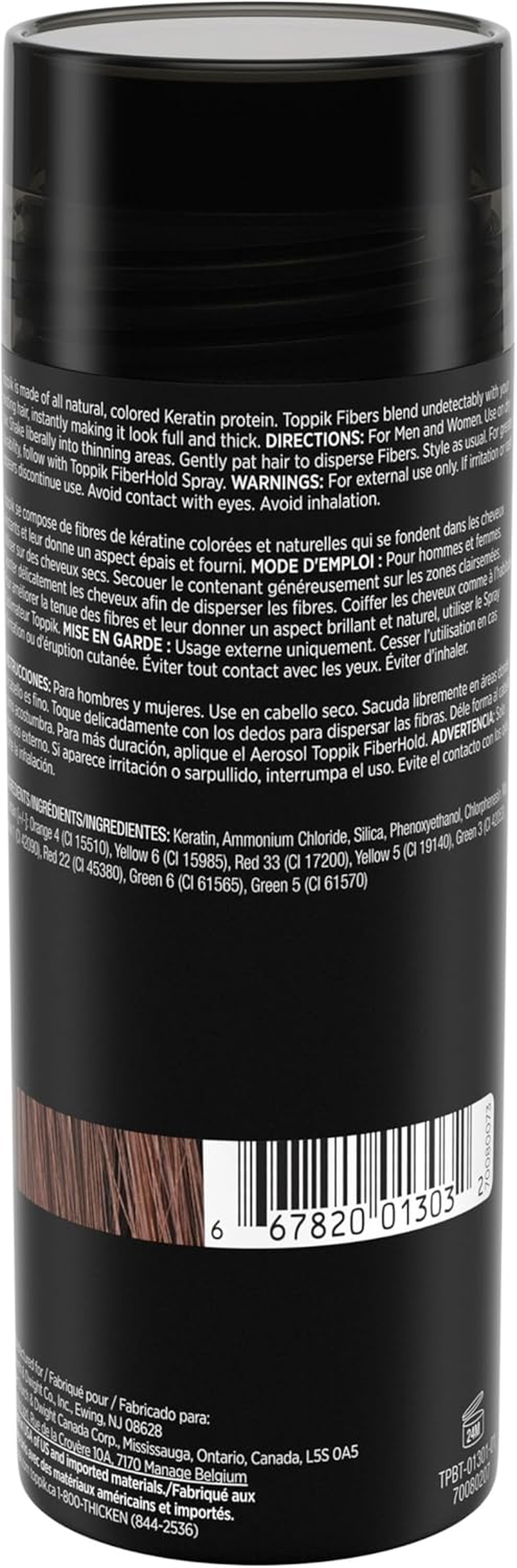 Toppik Hair Building Fibres - Hides Hair Loss - Natural & Fuller Look - Organic Keratin - Easy to Apply - for Men and Women - Hair Care - Hair Loss Products - Hairline Powder - 55G - Medium Brown image number 2