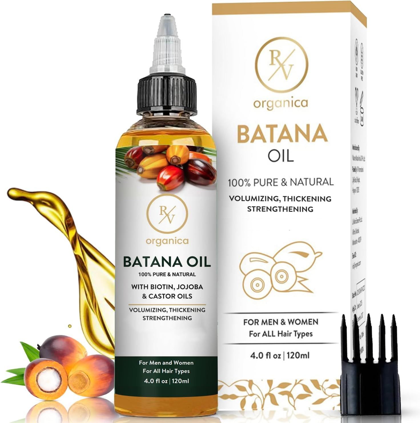 RV Organica 100% Pure Vitamin E Oil 35000 IU | Premium Grade Cold-Pressed and Tocopherol | with Relaxers for Skin Face Body Hair & Nail Moisturiser | 120ML image number 3