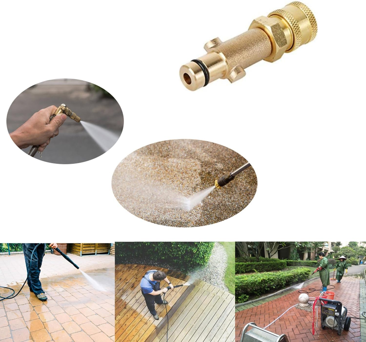 JCZD Pressure Washer Adapter, 1/4'' Quick Connect, Spray Wand Couple, Snow Foam Lance Adjustable Nozzle Sprayer, for Car Gun Connector image number 4