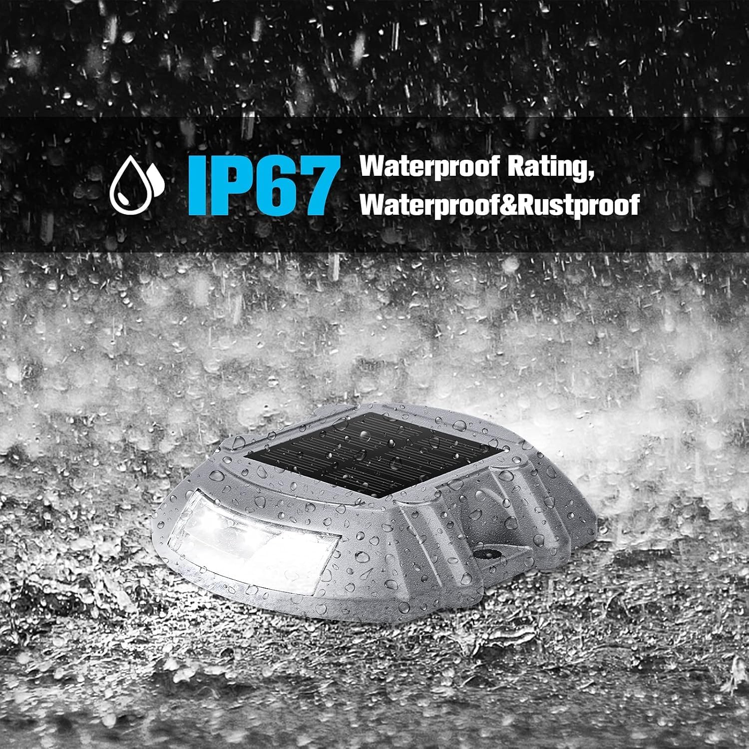 Solar Driveway Lights,12Leds Outdoor Road Step Dock Light image number 1