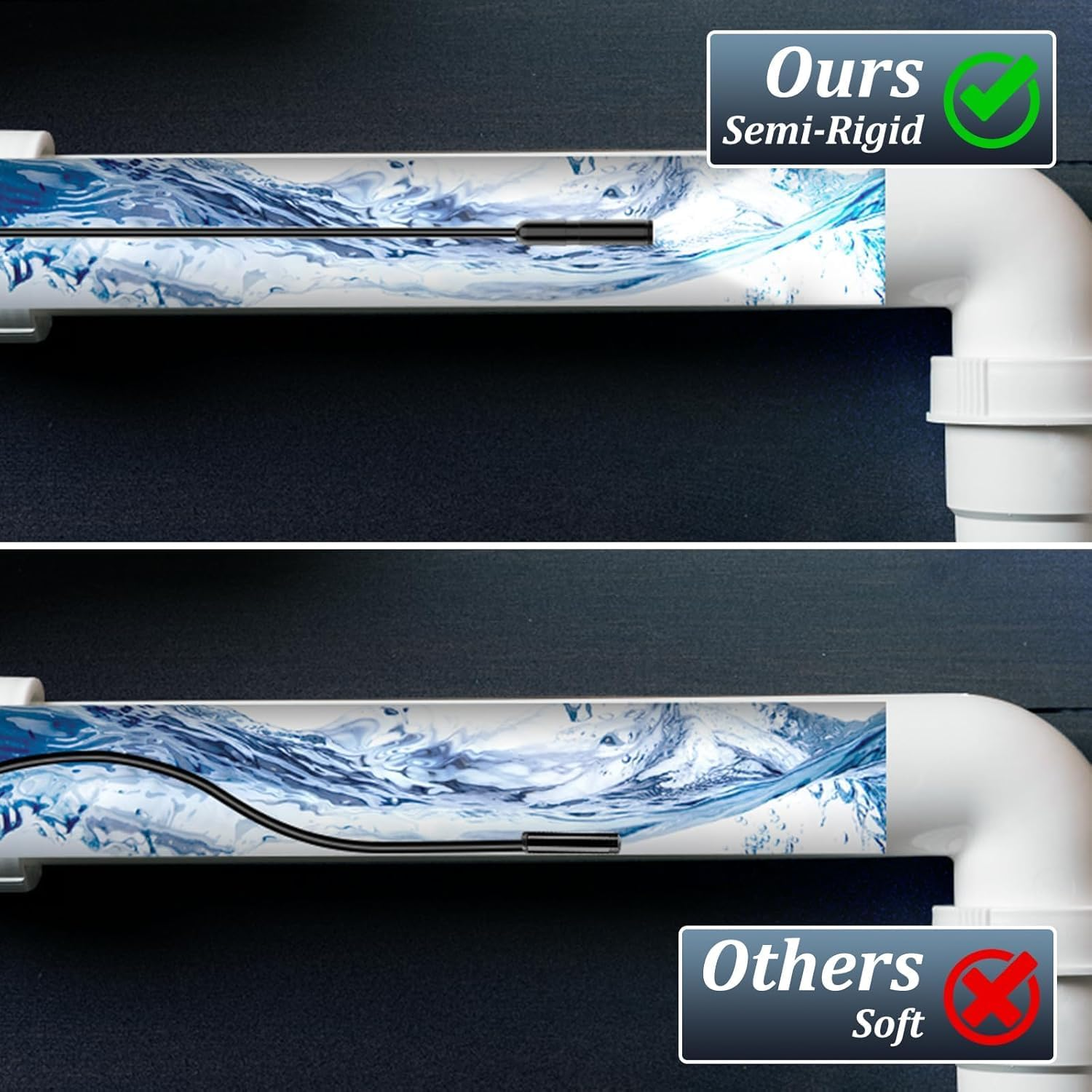 Endoscope Camera with Light, 5M Semi-Rigid Cable Endoscope with Snake-Style, 8Mm 1920P HD Inspection Camera with IP67 Waterproof Rating and 8 Adjustable Leds, Inspection for Ios and Android image number 3