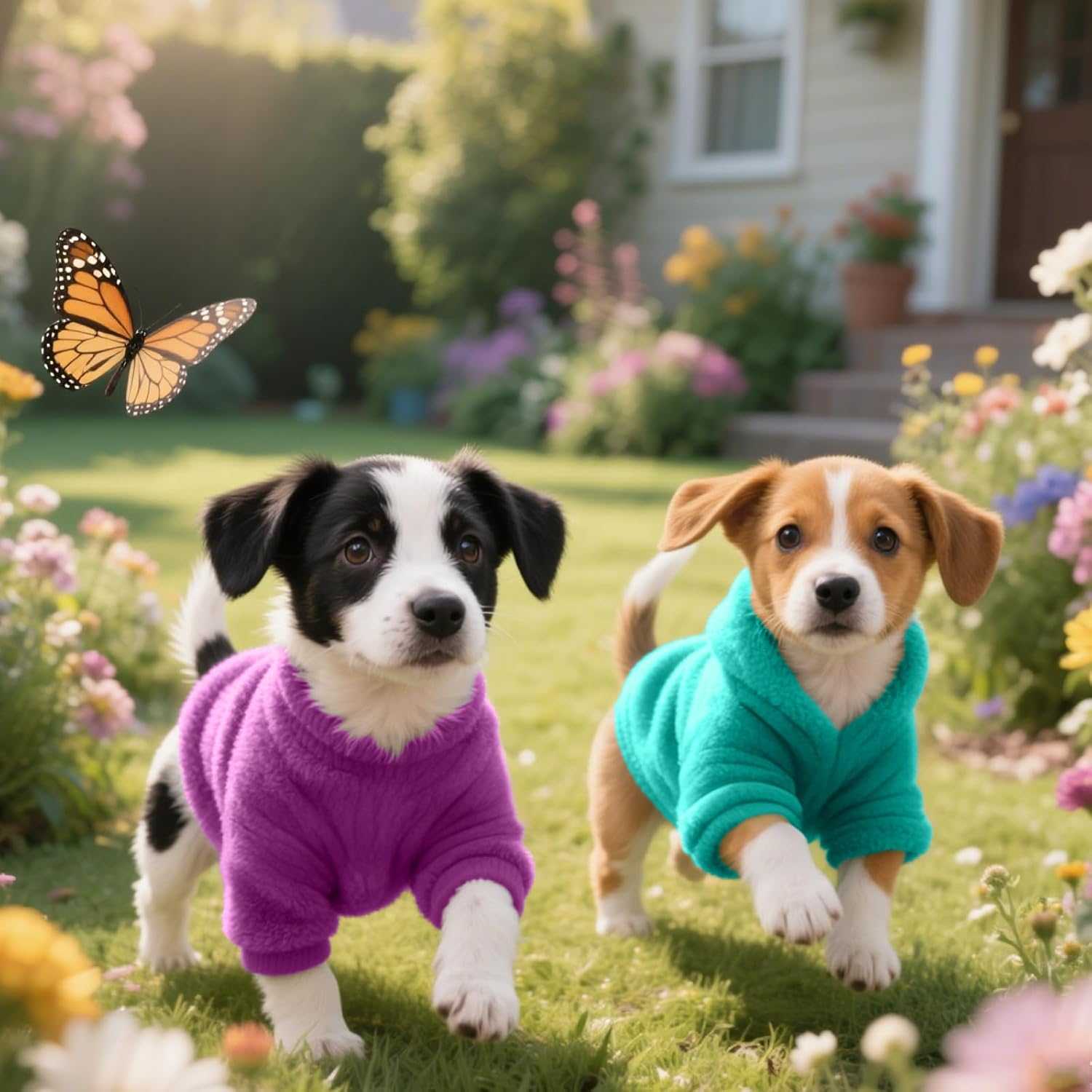 2 Pcs Dog Fleece Vest Sweater Winter Warm Dog Sleeveless Jacket Soft Pullover Fleece Cold Weather Coat Hoodie with D-Ring Leash for Small Medium Dogs Unisex image number 6