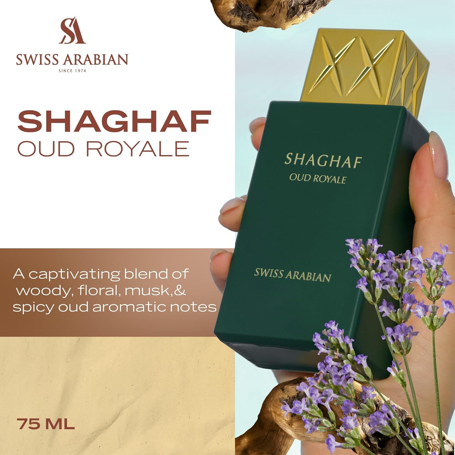 Swiss Arabian Unisex Shaghaf Oud Royal Eau De Parfum, 75 Ml image number 2