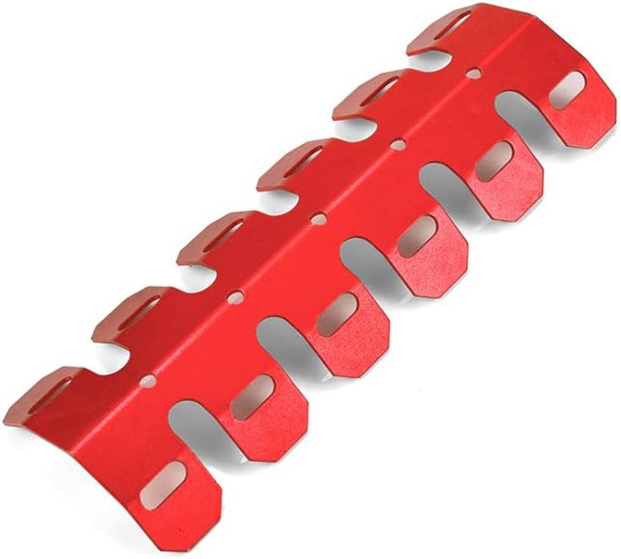 TOTMOX Motorcycle Exhaust Muffler Pipe Protector Heat Shield Cover, Aluminum Motorbike Shock Protection Professional Refit Accessories, Black/Red image number 3