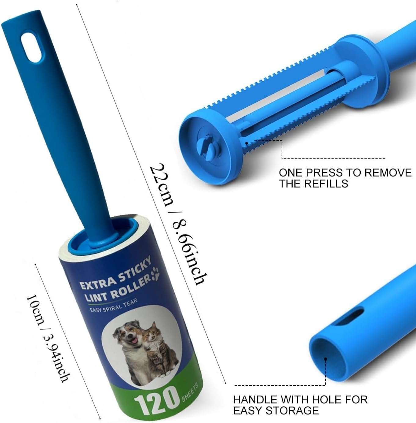Extra Sticky Lint Roller Mega Value Set720Sheets for Pet Hair Removal, Dog and Cat Lint Remover image number 3