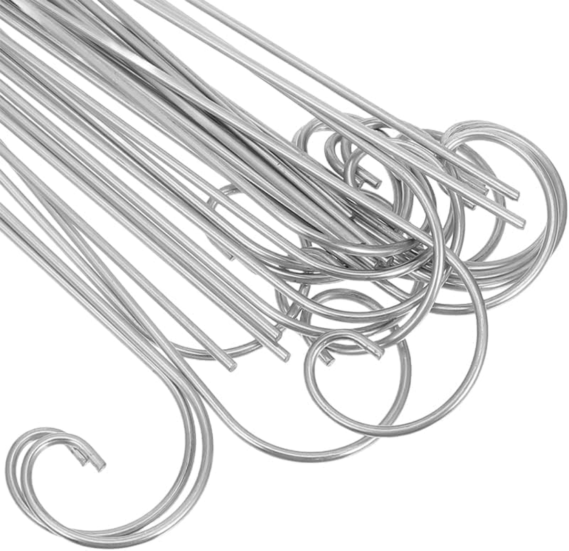 20Pcs Silver Iron Shepherds Hooks - Short Plant Tags & Floral Sticks for Outdoor Arrangements, Bird Feeder, Lantern & Card Holder, Garden Markers image number 1