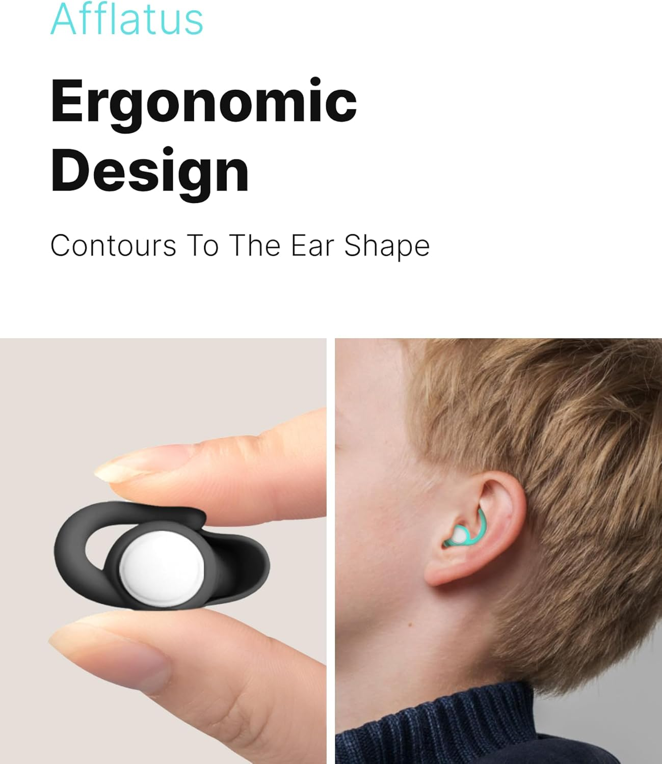 Afflatus Kids Ear Plugs for Sleeping and Small Ear Canls, Children (Age 10-17), Comfort Earplugs for Small Ears, Sleep, Noise Reduction, Concerts, Reusable, Washable (Size S, Pairs*2)