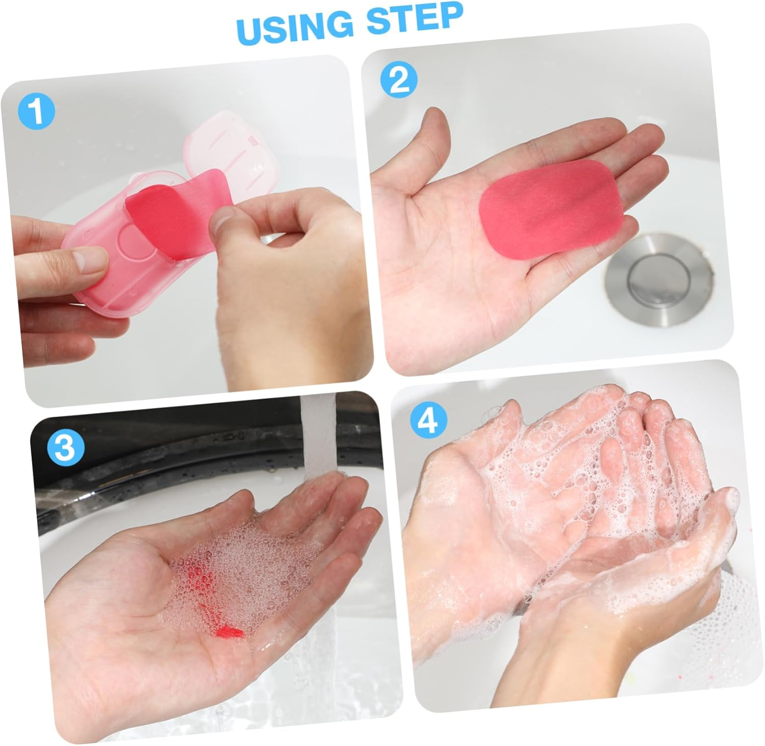 Alasum 120Sheets Portable Travel Soap for Camping and Outdoor Activities Lightweight Dissolvable Hand Soap Gentle Foaming and Moisturizing Assorted Fragrances image number 3