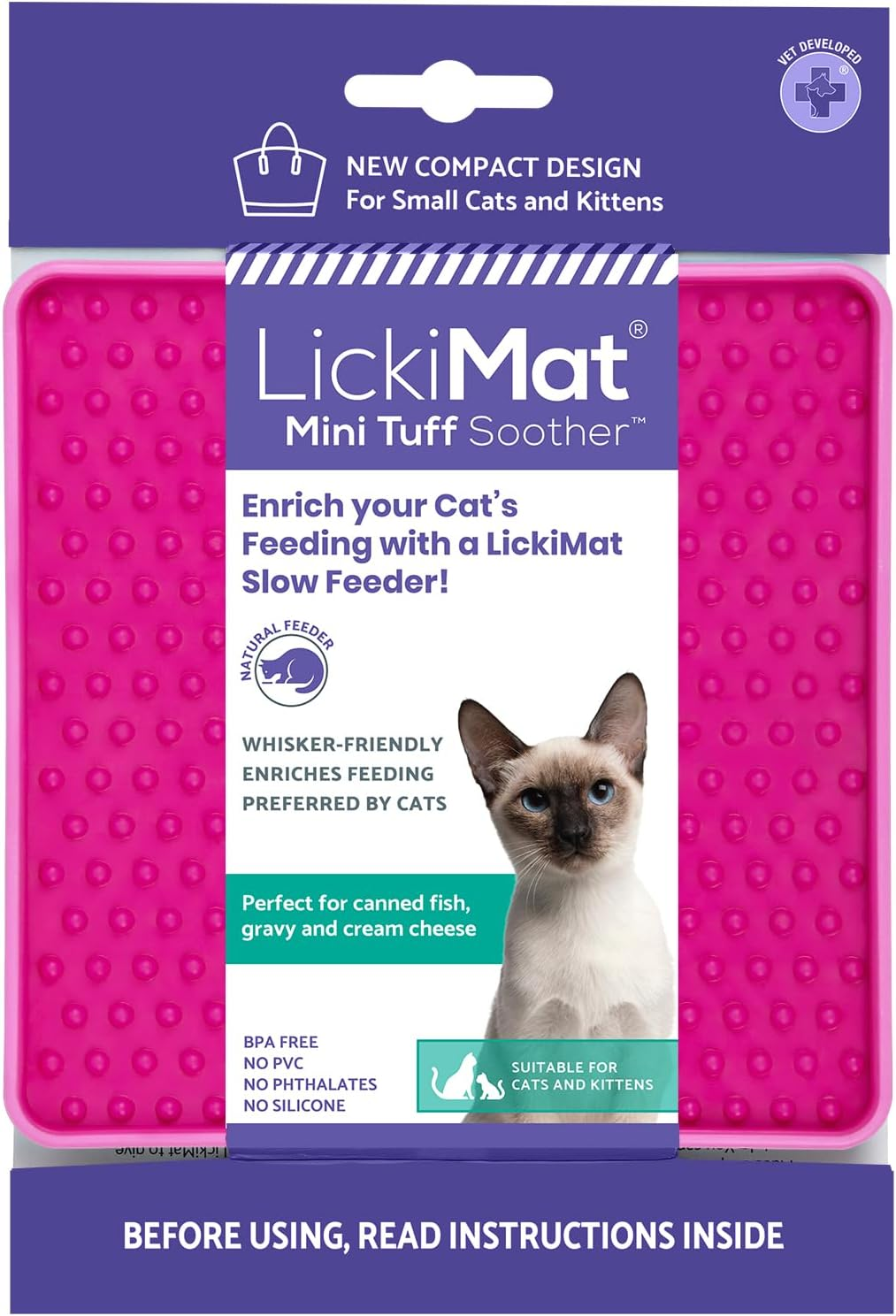 Lickimat Cat TUFF Mini Buddy - Durable, Classic, and Modern Feeding Fun for the Whole Family - Interactive Slow Feeder for Cats - Ideal for Wet or Dry Treats - Enrich Your Cat'S Mealtime Experience image number 3