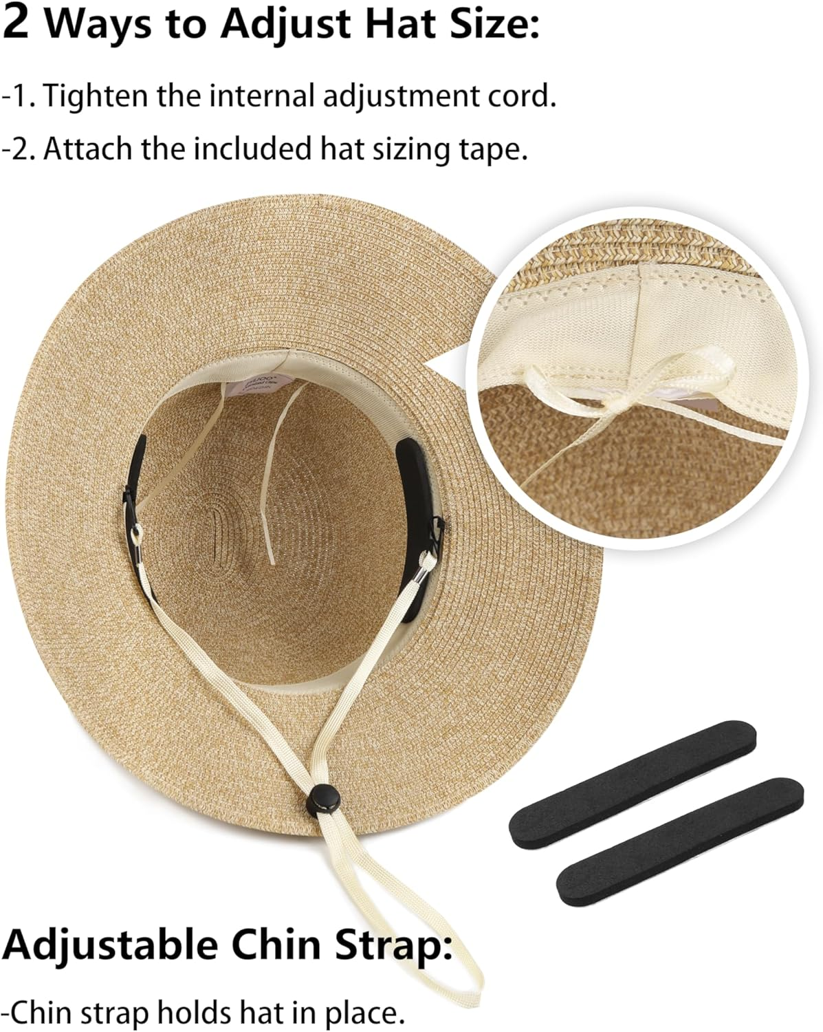 Zylioo XXL Straw Panama Hats Large Summer Beach Sun Hat Big Wide Brim UV Holiday Hat for Men Women image number 3