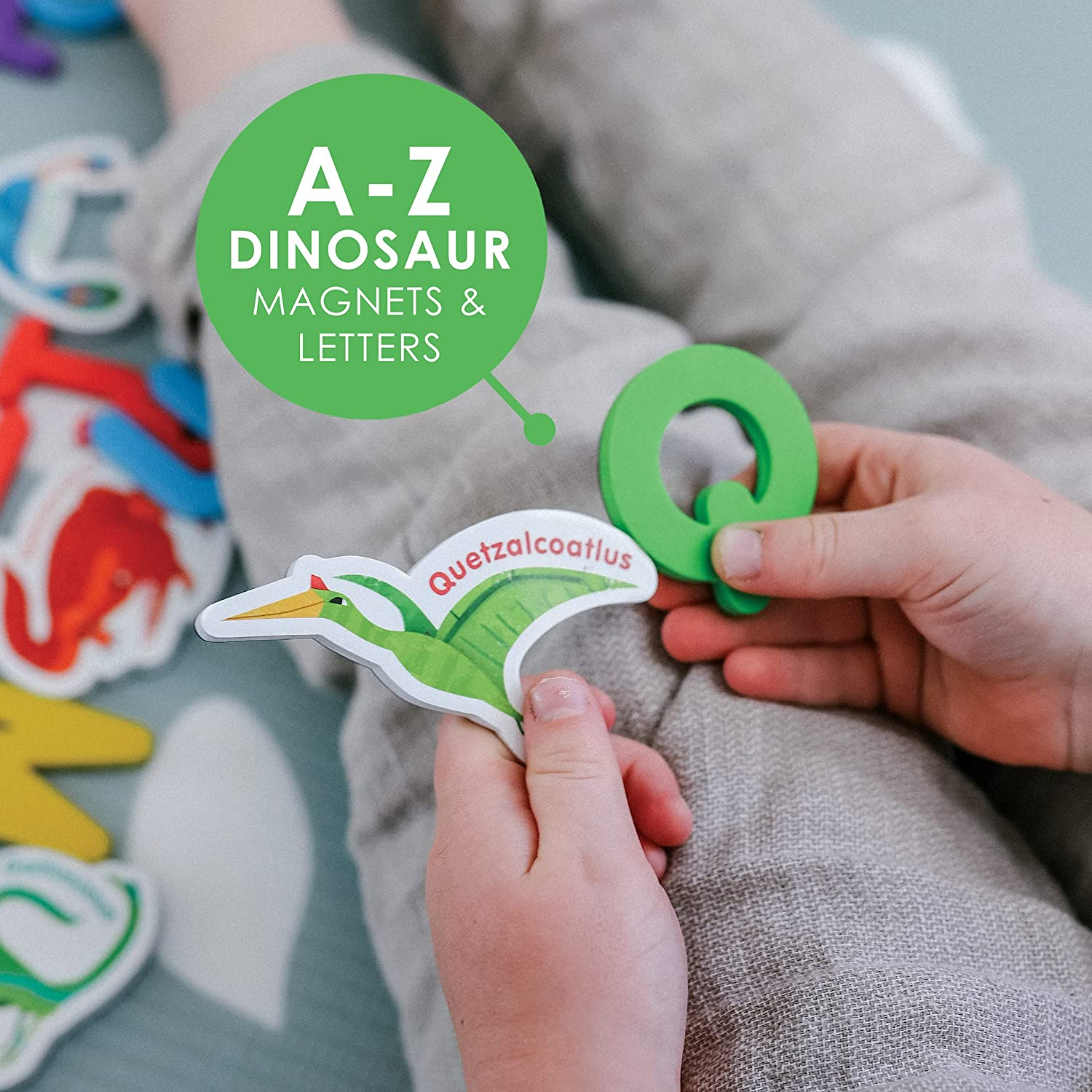 Curious Columbus Dinosaur Magnets &ndash; Magnetic ABC Letters for Toddlers &ndash; Fun Fridge Magnets for Kids with Alphabet Learning & Preschool Activities image number 5