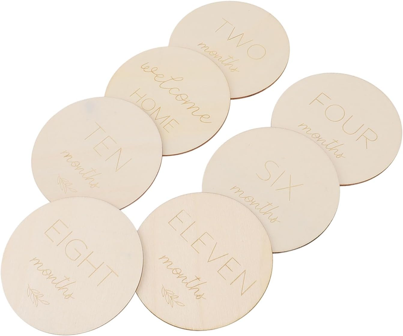 Wooden Baby Monthly Milestone Discs Durable Material Versatile Use Great Photography Props Baby Announcement Signs for Your Growing As image number 2