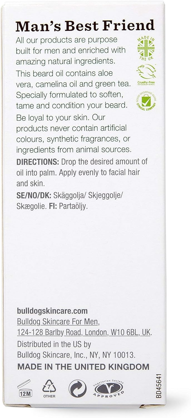 Bulldog Beardcare Original Beard Oil, Fast-Absorbing, Non-Greasy and Softening, Contains Aloe Vera, Camelina Oil and Green Tea, 30Ml (Pack of 2) image number 2