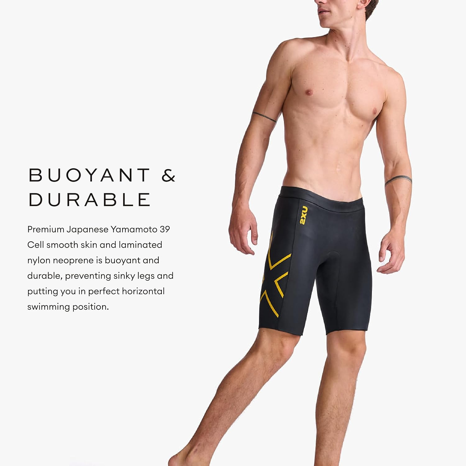 2XU - Propel Buoyancy Short - Rubber Nylon Material for Swimming - Black image number 5