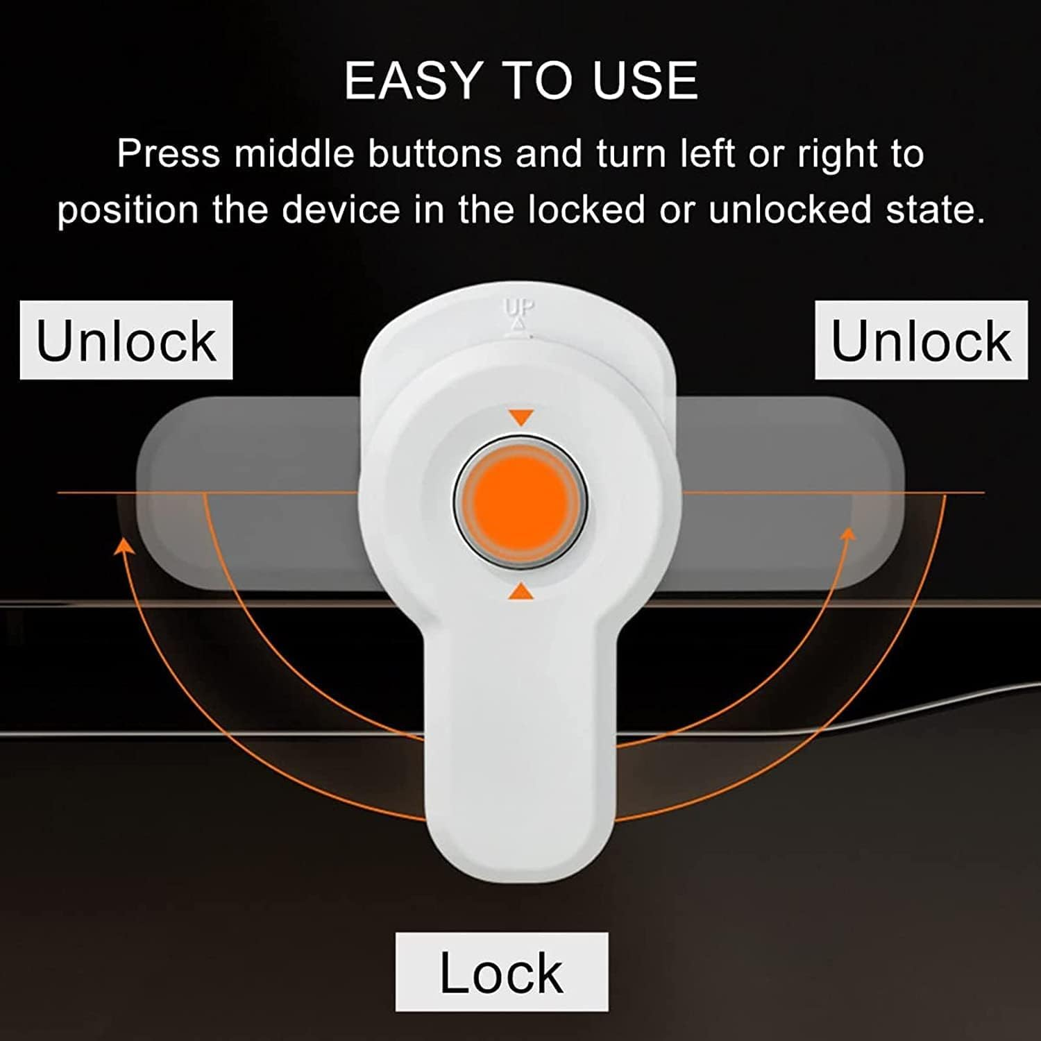 2 Pcs Child Safety Oven Lock, Oven Front Lock, with 3M Adhesive, Easy to Install, 180&deg; Rotated Heat Resistant Kitchen Safety Oven Door Lock for Cabinets, Oven, Drawers, Dishwasher image number 4