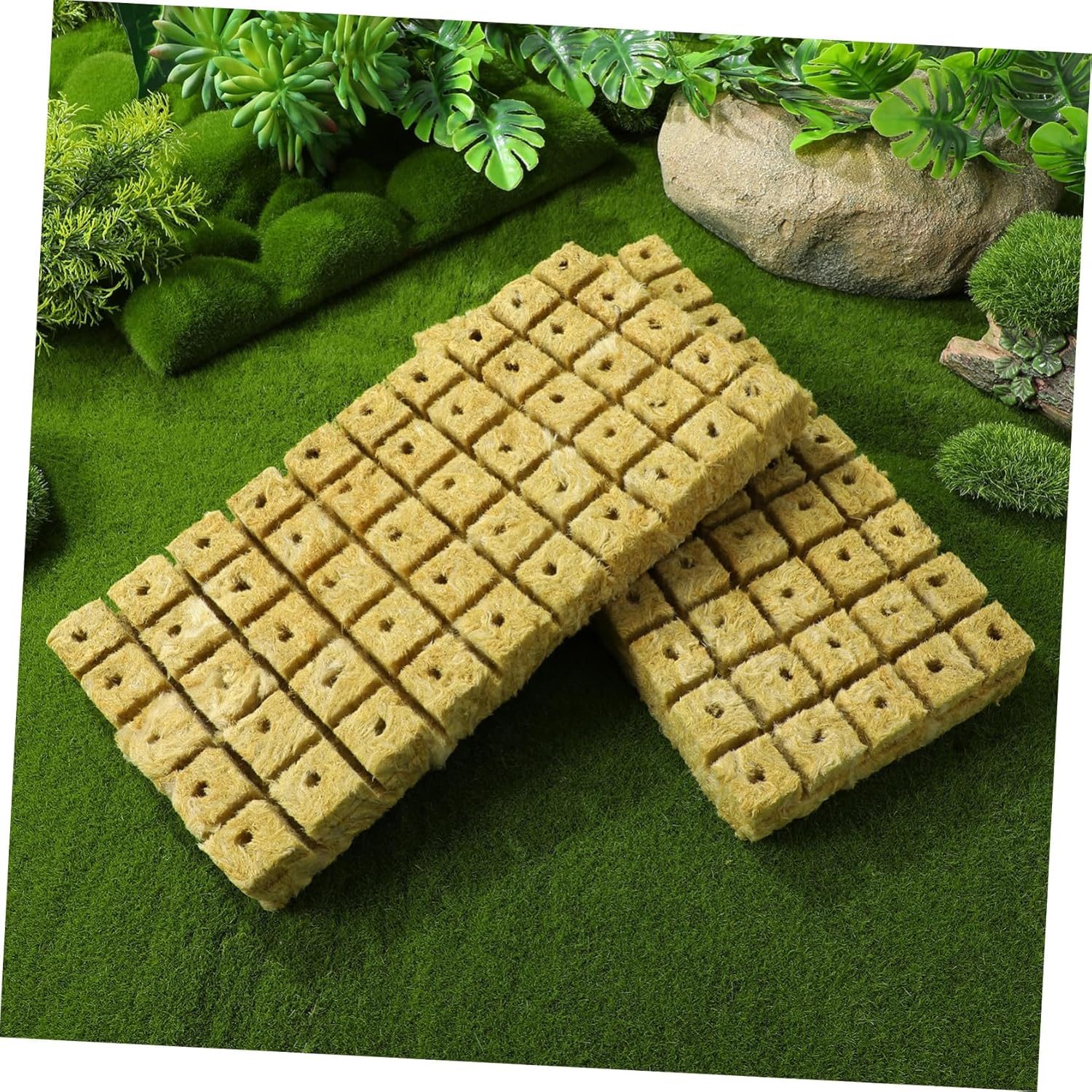 100Pcs Hydroponic Nutrient Blocks Seed Starter Cubes 25X25X30Mm Soilless Planting Medium for Indoor Gardening and Nursery Cultivation image number 1