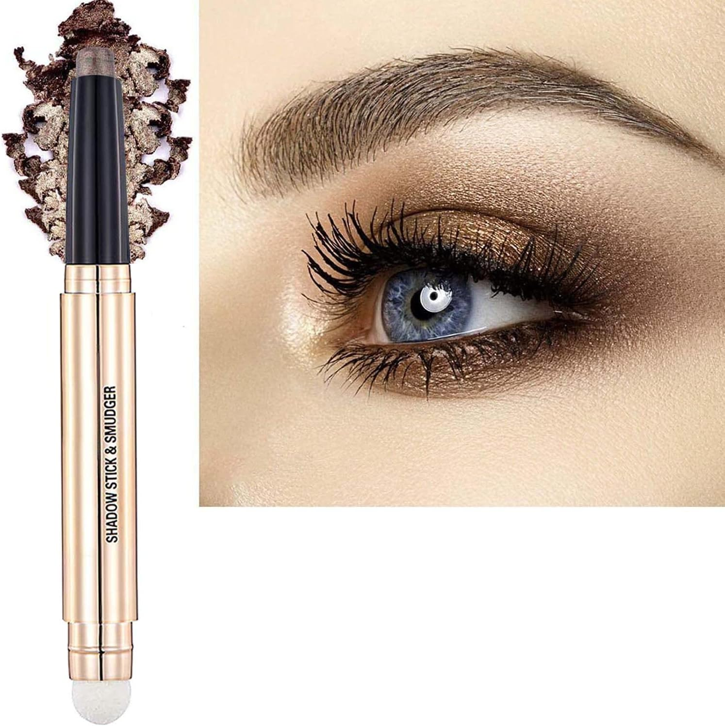 Brown Eyeshadow Stick Eyeliner Pencil for Eye Makeup Cream Shimmer Smooth Glitter Dark Light Matte Single Crayon Primer Palette Hypoallergenic Natural Waterproof Long Lasting Eyeshadow 07 image number 6