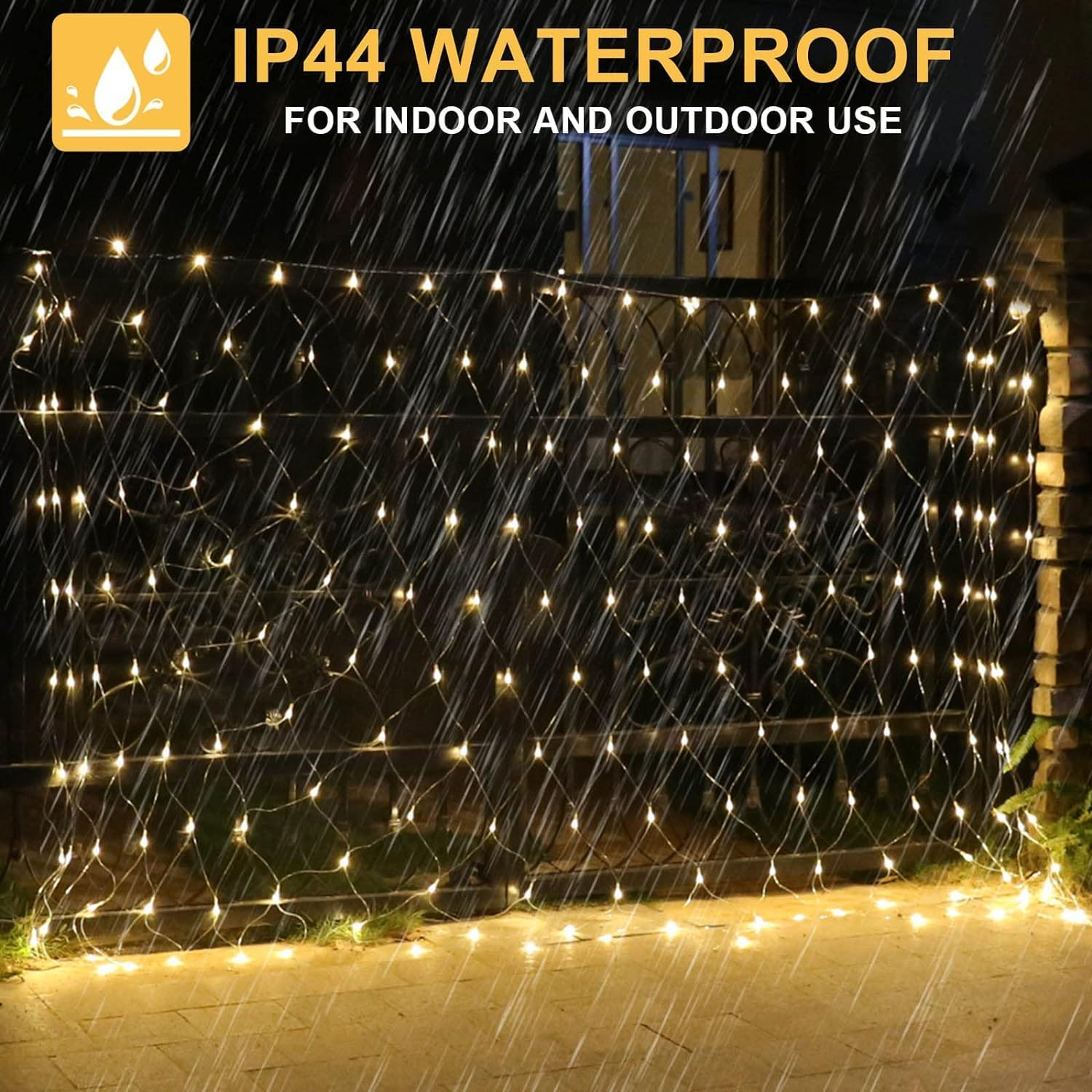 LED Light Net 6 X 4 M, Outdoor Garden Tree Fairy Lights for Bushes 627 Leds Fairy Lights Net Christmas Lighting IP44 Waterproof with Timer 8 Light Modes for Garden Bushes Indoor Balcony D (Size: 6 M X image number 3