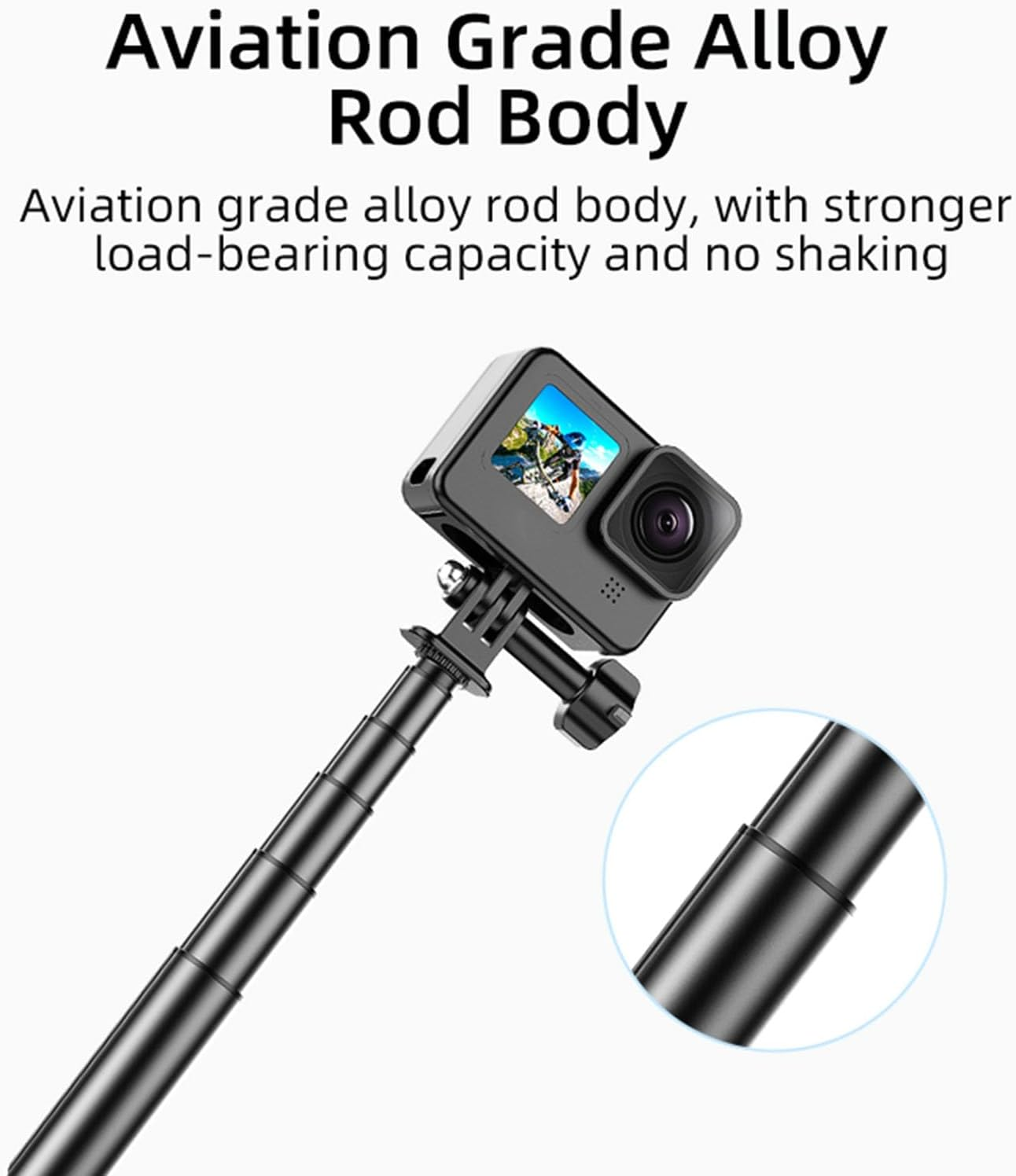 LICHIFIT Extendable Tripod Selfie Stick for DJI OSMO Pocket 3 / Action 4 Length Adjustable 138Cm Extension Rod for Insta360 ONE X3 / X2 Action Camera Base Bracket Mount Holder Accessories