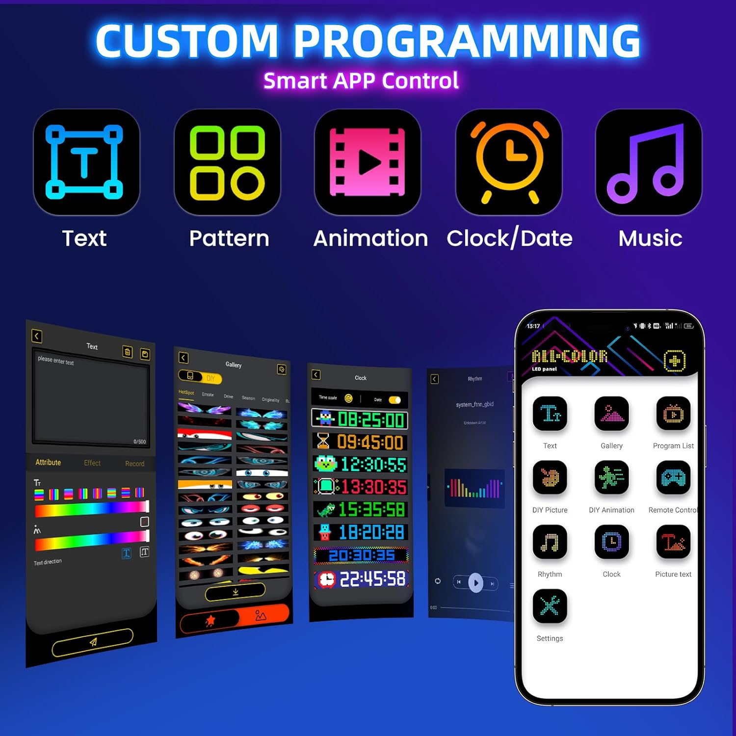 35.35''X7.56'' Scrolling Bright Advertising LED Signs, LED Sign Programmable Flexible Matrix Panel, USB LED Signs App Control Custom Text Pattern Animation LED Display for Store Car Bar Hotel image number 2