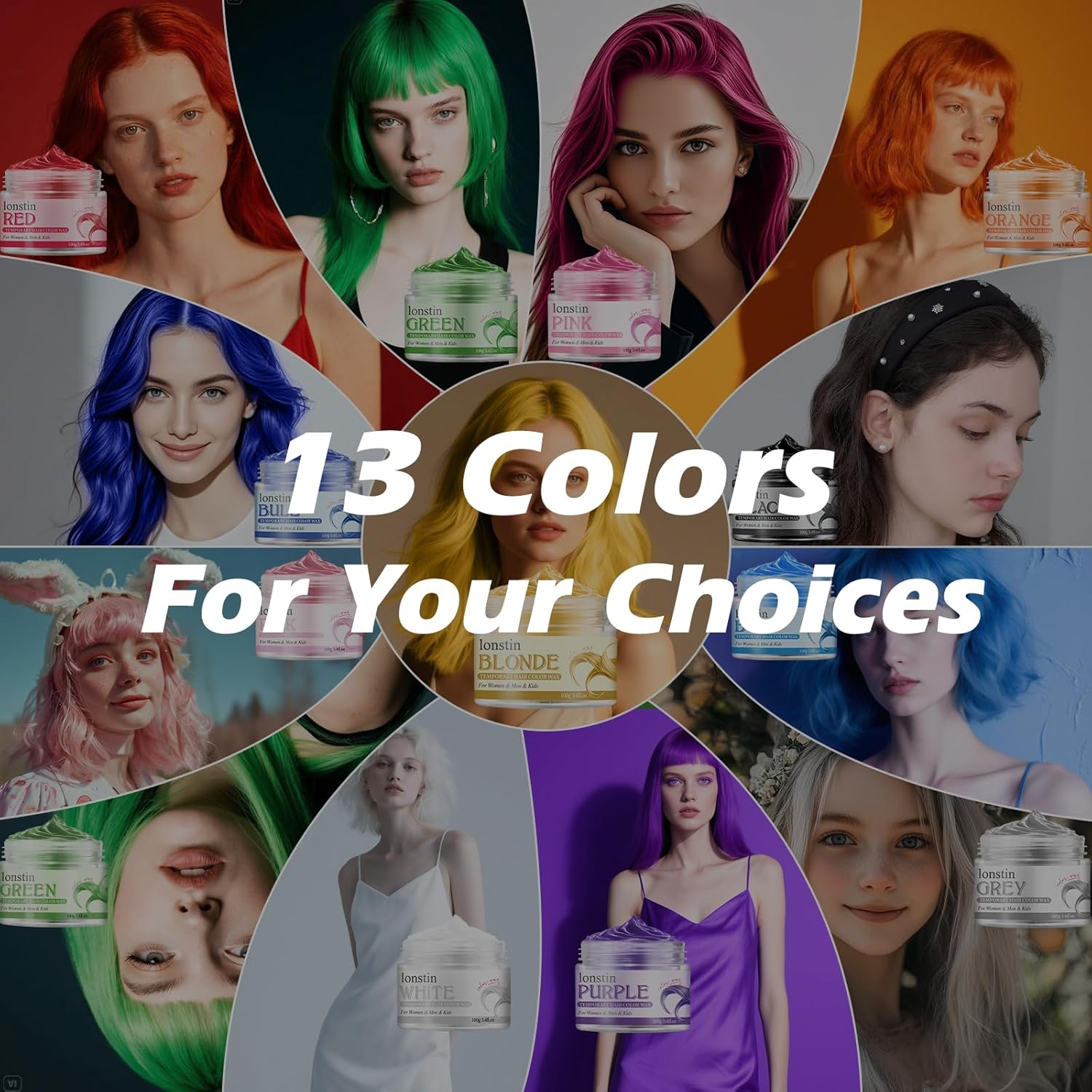 Gold Hair Wax 100G &ndash; Temporary Hair Colour for Men, Women & Teens &ndash; Washable Styling Clay Mud, Instant Hair Dye for Parties, Cosplay, Halloween, Festivals & Daily Looks Lonstin Hair Color Wax image number 2