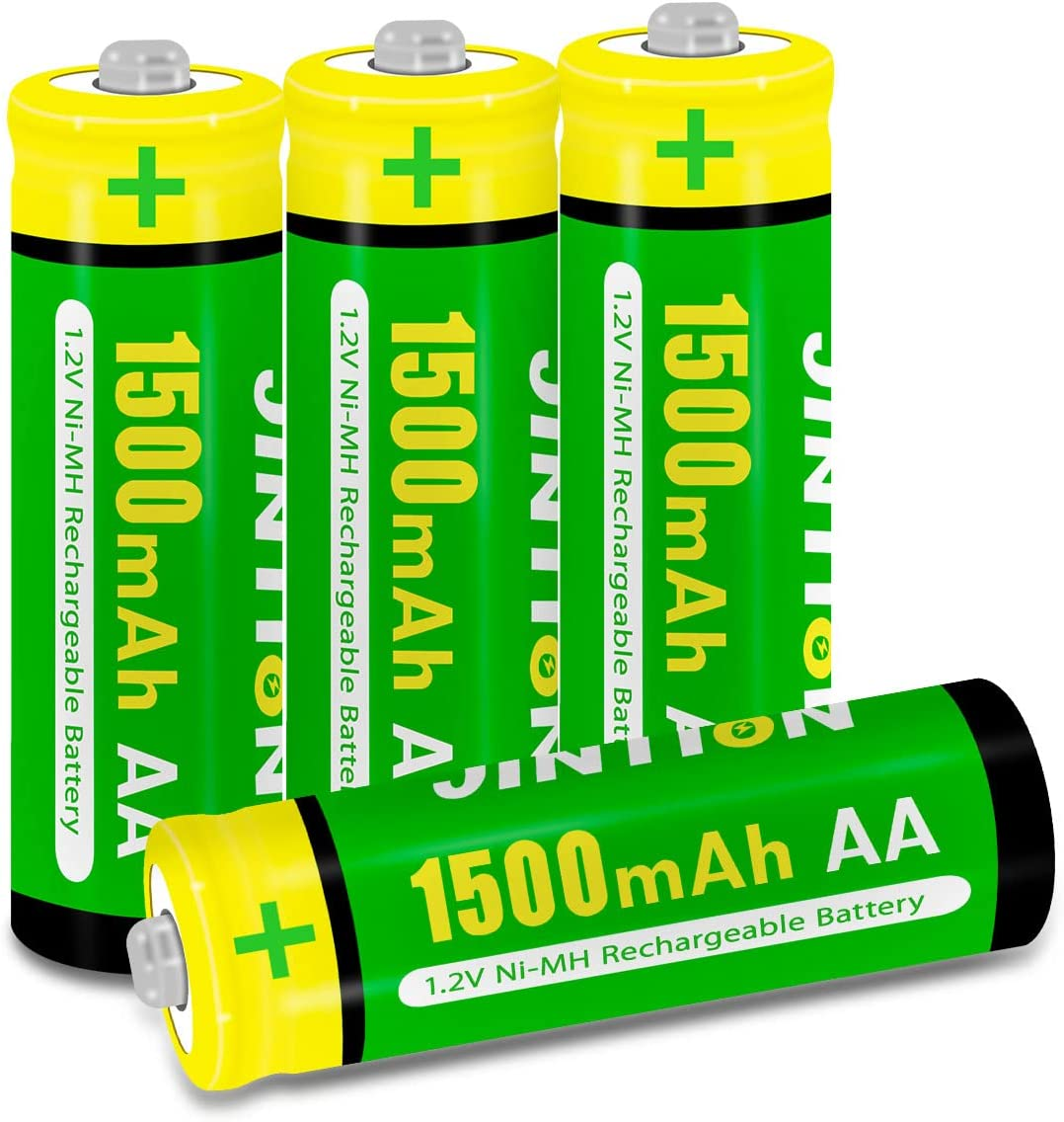 JINTION Rechargeable AA Batteries 4 Pack Double a 1.2V Ni-Mh 1500Mah Solar Light Battery High Capacity Low Self Discharge for Toys Remote Lights Solar Lights image number 2