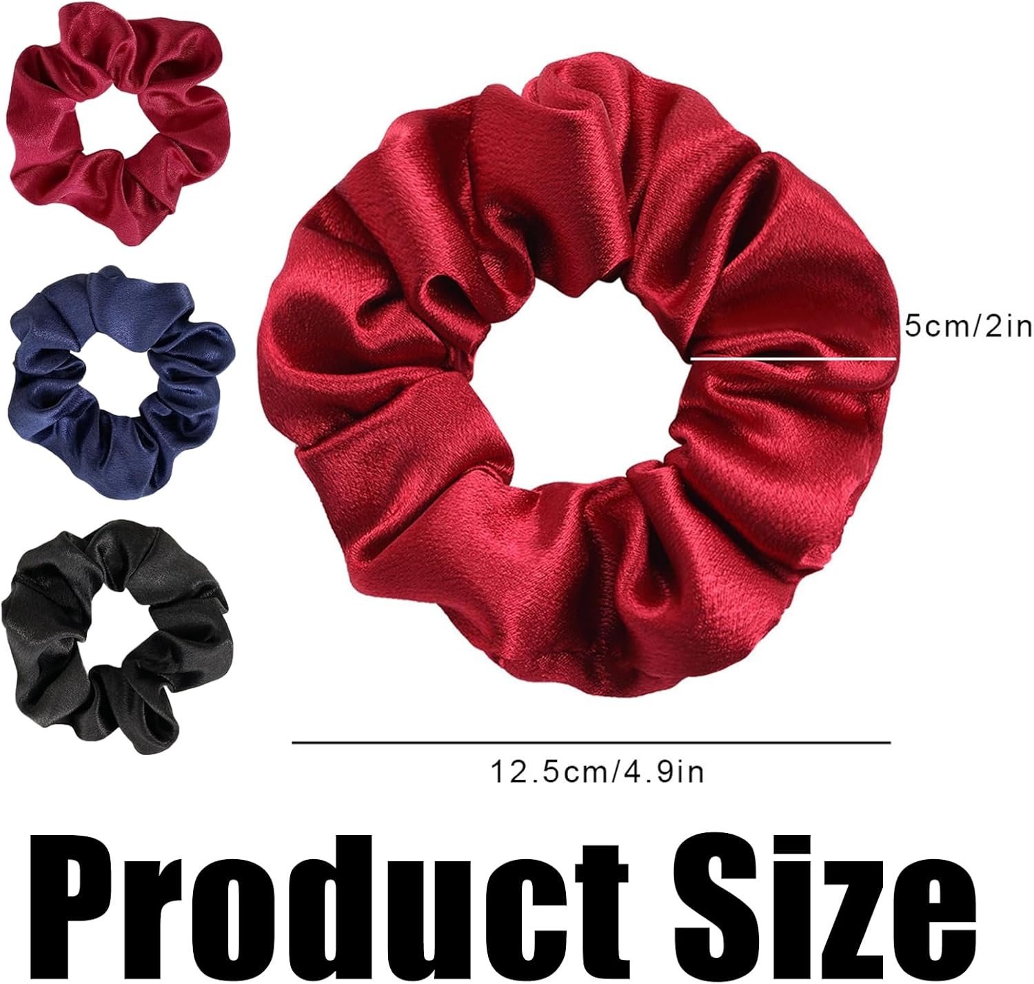 Pack of 6 Hair Bobbles Scrunchies for Women, Hair Bands Girls, Plain Elastic Thick Bands, Plain Soft Hair Bands, High Ponytail Fixation Hair Bands, for Women, Girls
