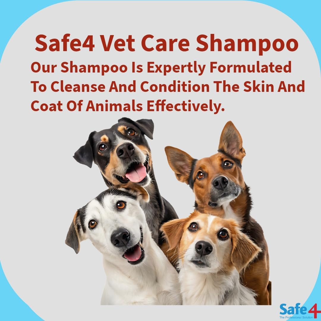Safe4 5060086200317 Scented Antimicrobial Animal Shampoo, Peach